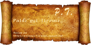 Palágyi Tirzusz névjegykártya